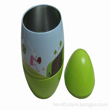 Egg Shape Candy Tin Box, Fashionable Style for Candy, Chocolate and Cookie, New Design Accepted